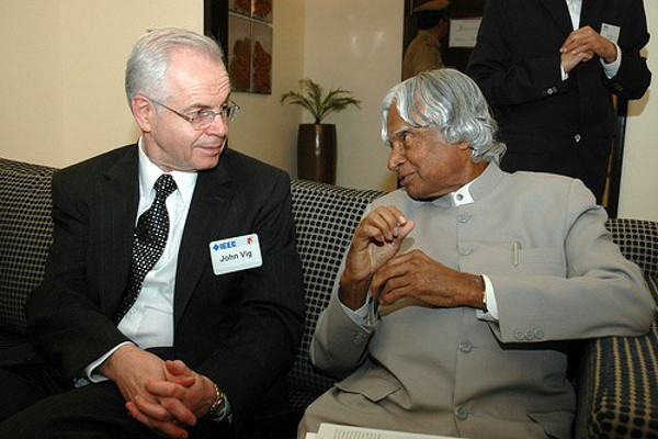 With Abdul Kalam, past-president of India, at the 125th anniversary celebrations in Bangalore, India, in 2009.