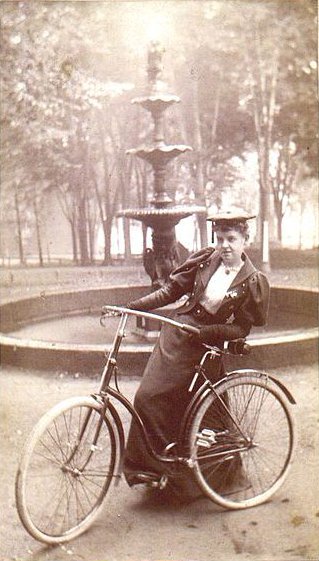 File:Bicycles 1890s Woman with Bicycle.jpg