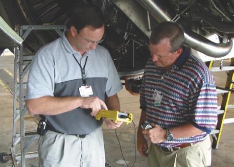 File:Circuit Analysis NASA Delta Airline technicians Dane Swenson and Jim Elick use the Circuit Analyzer Attribution.jpg
