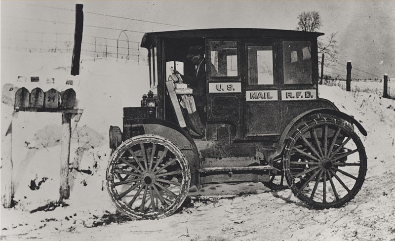 File:Road Transportation 1910 Rural Carrier in Automobile at Mailboxes.jpg