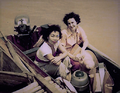 Marie and Sally on Boat on Rio Limon.