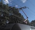 Pantograph on a Bombardier ALP-46 electric locomotive in service with New Jersey Transit, August 2017. Photograph courtesy of Robert Colburn, IEEE History Center staff