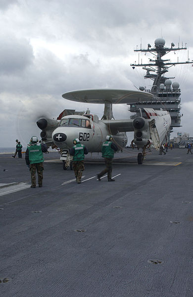 File:Surveillance US Navy 021205-N-0275F-503 An E-2C surveillance aircraft prepares for launch.jpg