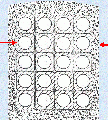 Figure 7.4 Typical Conduit Line (3" Diameter Clay Tiles (left arrow), Concrete Encasement (right arrow))