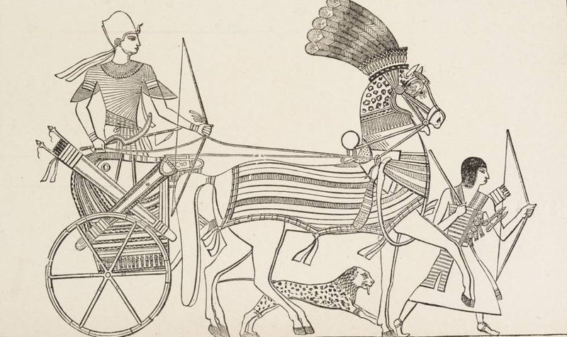 File:Egyptian Pharaoh in a War-Chariot, Warrior, and Horses. (1884) - TIMEA.jpg