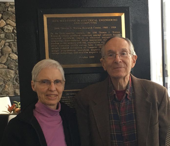File:Lew & Bobbie with Milestone plaque at IBM Watson Center.jpg