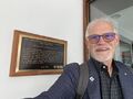 Thomas Coughlin with Holography plaque, Imperial College London