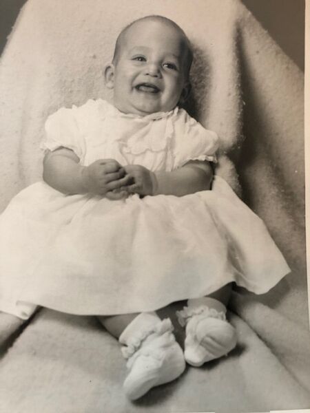 DAUGHTER MARIANNE JUST PICKED UP AT THE HOSPITAL TO BE ADOPTED -1963