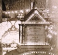 Photo credit: Richard Warren Lipack / Wikimedia Commons. Westinghouse Corporation Tesla based Polyphase A.C. electrical system lighting display shown in foreground dominating Edison-Thomson General Electric Company D.C. / direct current based electric lighting display at the 1893 Chicago World’s Fair / Columbian Exposition.