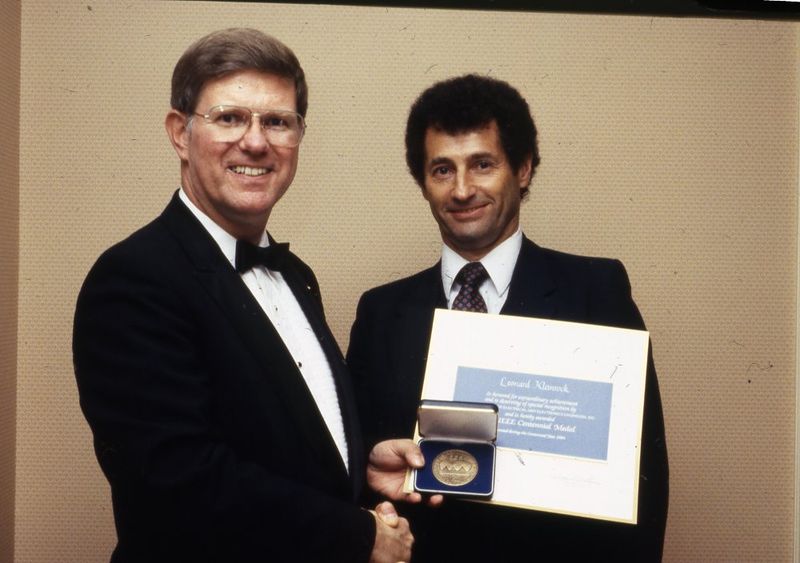 File:5541-015 - IEEE President Richard Gowen presents a centennial medal to Leonard Kleinrock.jpg