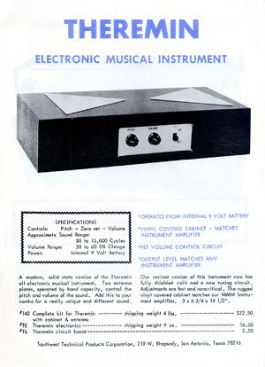 THEREMIN The theremin is an early electronic musical instrument